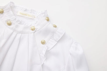 Ouji Aristocrat Lolita Jabot-Hemd im Ritterstil mit weißem Kragen