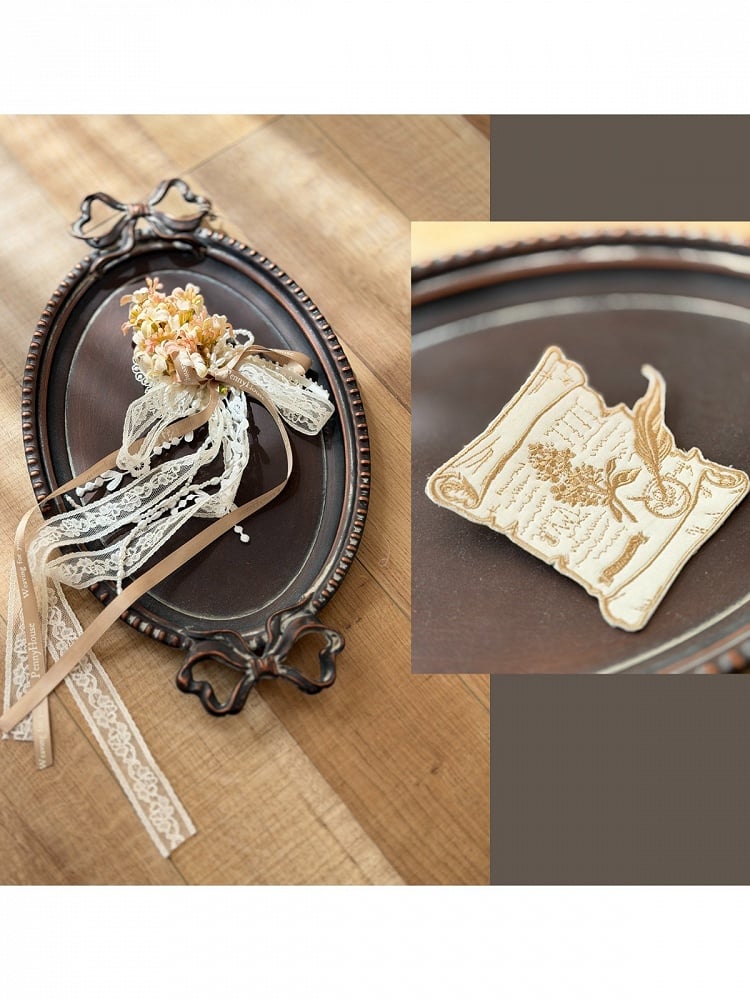Sweet Lolita Floral Embroidery Brooch Set - Penny House