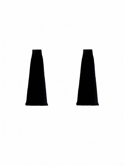 ブラック/ホワイト/グレー Y2K フレアニット レッグウォーマー