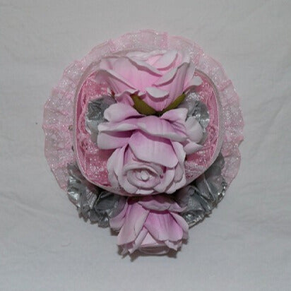 Rosette Design Pink Trim Mini Lace Light/Dark Hat