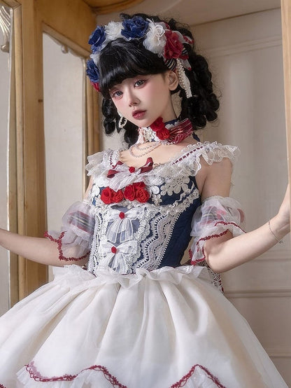 Dark Chains Blue Floral KC Red/Green/Pink with Lolita Bead Sweet