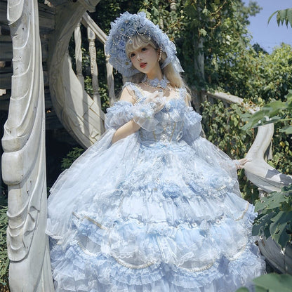 Dress Wedding Ankle Lolita Hanayome Sizes Hime Plus Blue Available Gorgeous Length