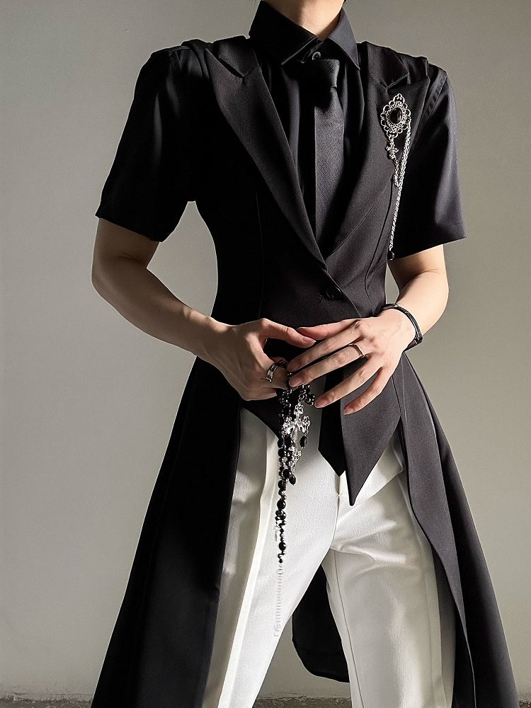 Placket Polo Lolita Youthful Collar with Ouji Shirt Button Black Short-Sleeve