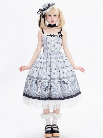 Mini Black Blue Decorated Bowknot Hat