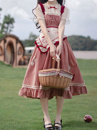 Pleating Puff Details with Blouse Sleeves Beige See-through