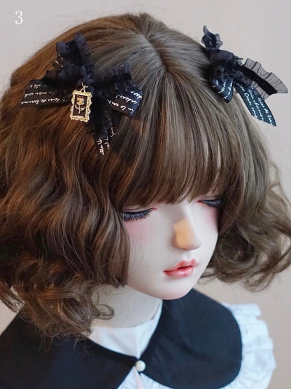 Details Options 6 Black Hairclips Bowknot