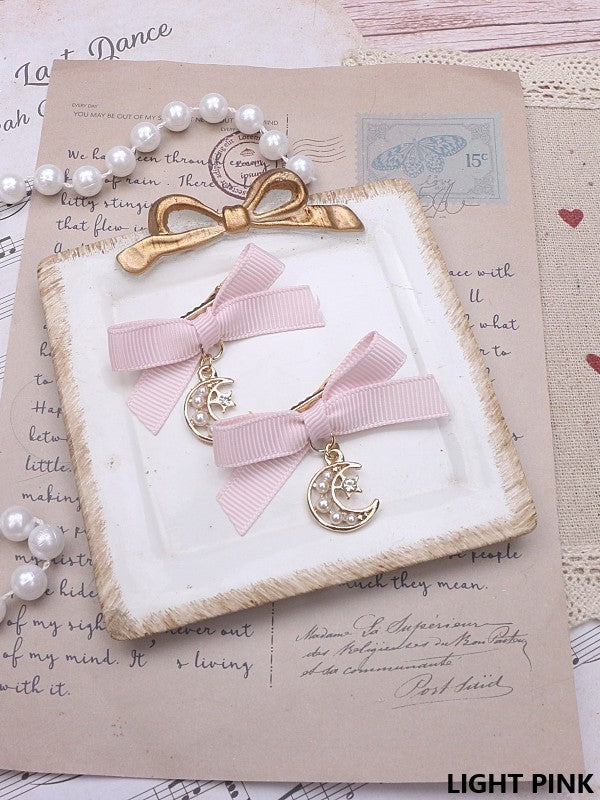 Options 7 Bowknot Jirai Color Kei Moon Charm Hairclip