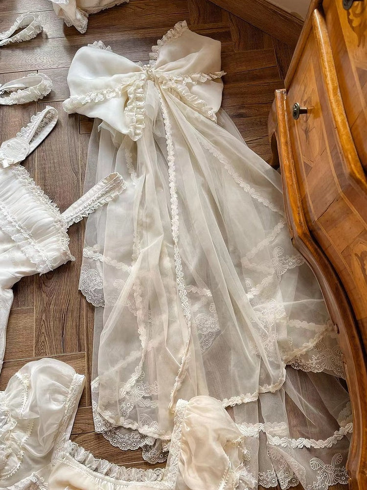 Bow Big Veil Head Creamy