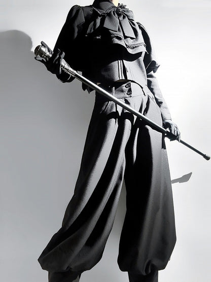 トレーン付きレーストリムパンツ（アンクル丈）取り外し可能なランタン