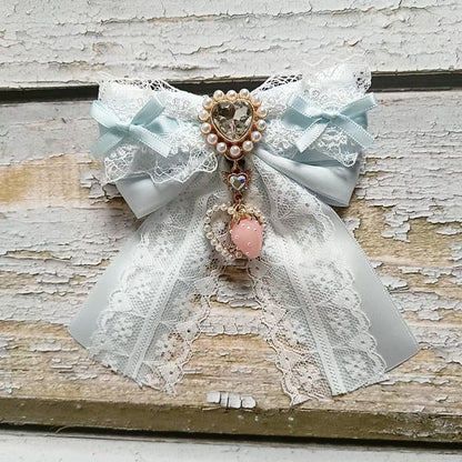 Strawberry Kei Bowknot Options 5 Charm Jirai Hairclip Large Color Heart