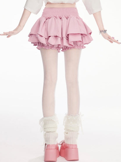 Bloomers Y2K Pink Balletcore Mini Stufenrock Futter