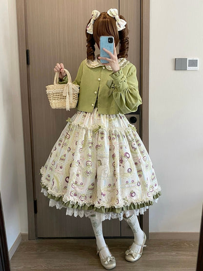 Top Green Peter Long Collar Sleeves Pan