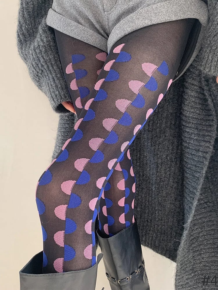 Polka-dot Two-Tone Colors) Tights (4