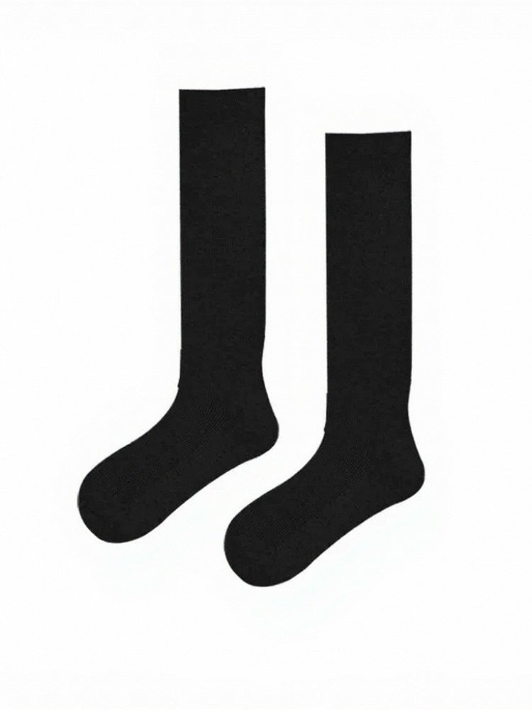 Solid Ribbed Calf Socks - ModaSwings