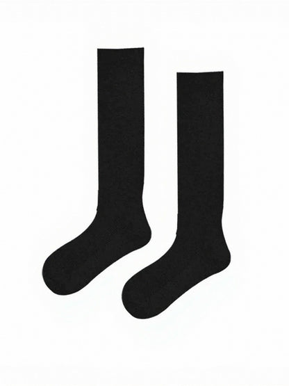 Solid Ribbed Calf Socks - ModaSwings