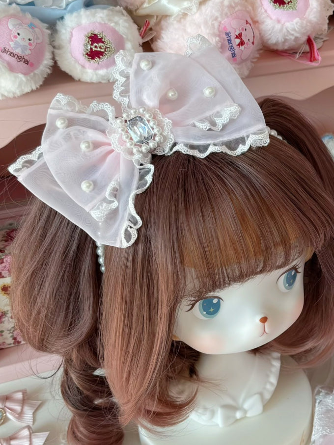 6 verzierte KC Bowknot Optionen Perlen Strass