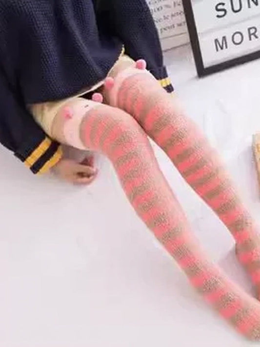 Thigh-High Stockings Piggy Striped