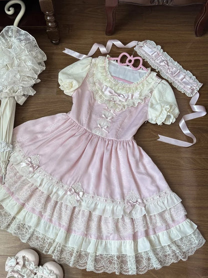 Pink Ruffled Trim Bowknot Hairband