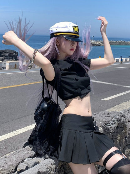 Black Box Pleat Mini Skirt - HBreaker