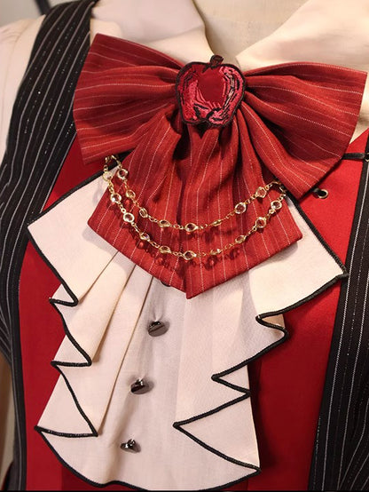 Apple Jabot Bowknot Collar Red Applique