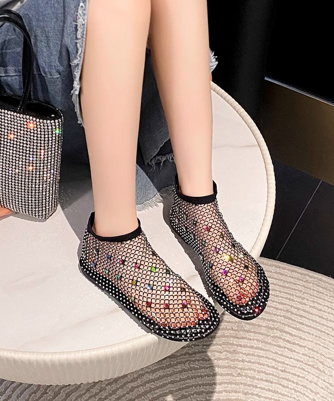 Zirkon Schwarz Multi Chic Stiefel Spleißen Atmungsaktives Mesh
