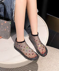 Zirkon Schwarz Multi Chic Stiefel Spleißen Atmungsaktives Mesh