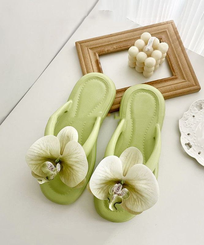 Spleißen Flops Bequeme Floral Bohemian Grün Flip