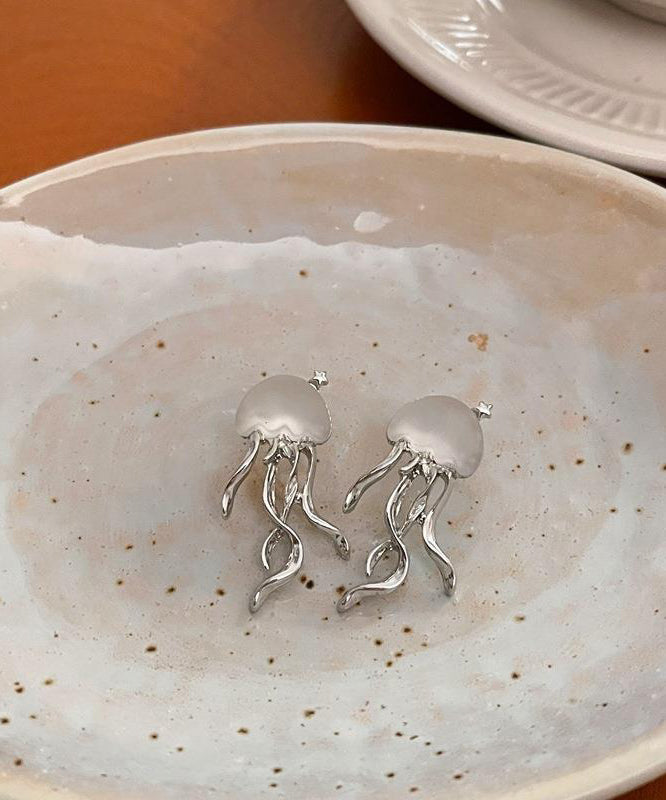 銅シルクボヘミアンクラゲイヤリング樹脂スタッド