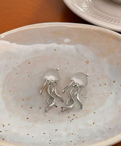 銅シルクボヘミアンクラゲイヤリング樹脂スタッド