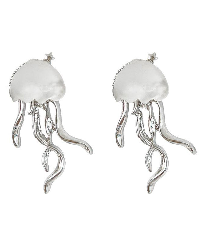 銅シルクボヘミアンクラゲイヤリング樹脂スタッド