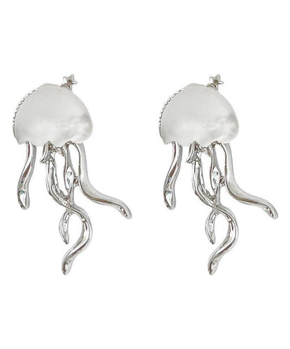 銅シルクボヘミアンクラゲイヤリング樹脂スタッド