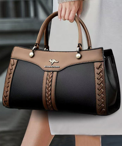 Vielseitige, langlebige Tragetasche aus Kalbsleder in Schwarz