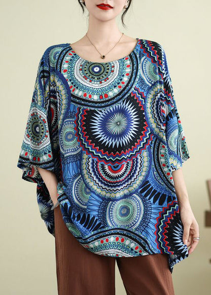 Print Half Sleeve Boutique Red Top O-Neck