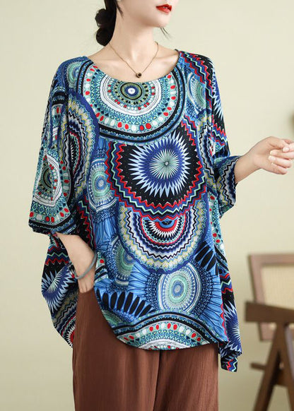 Print Half Sleeve Boutique Red Top O-Neck