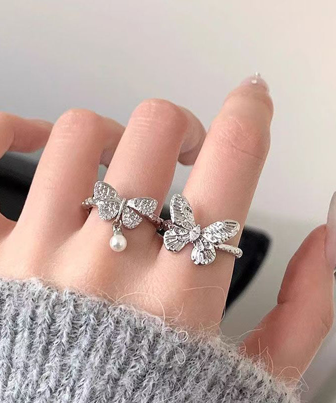 パールセット ゴールド ツーピース ブリーフ バタフライ リング 合金