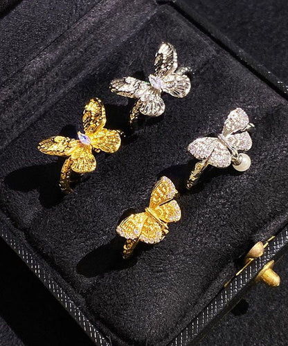 パールセット ゴールド ツーピース ブリーフ バタフライ リング 合金