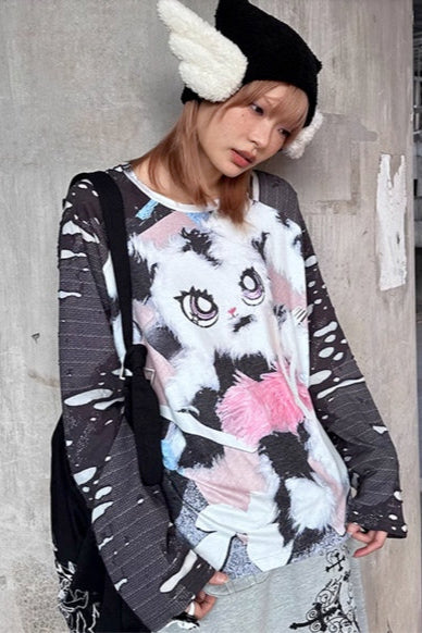 バニープリントスリーブトッププラケット