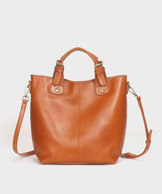 Tasche Leder Große Schicke Kapazität Kalbsleder Tote Braun