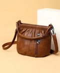 Kunstleder Braun Tasche Chic Schulter Vielseitig