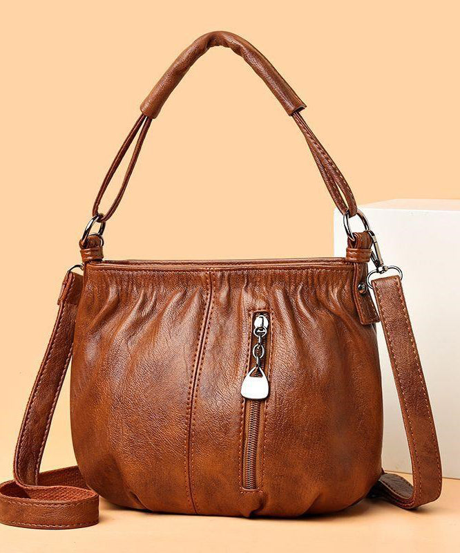 Kunstleder Braun Tasche Chic Schulter Vielseitig