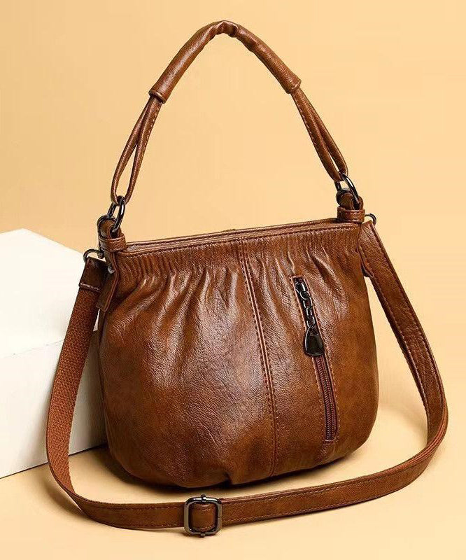 Kunstleder Braun Tasche Chic Schulter Vielseitig