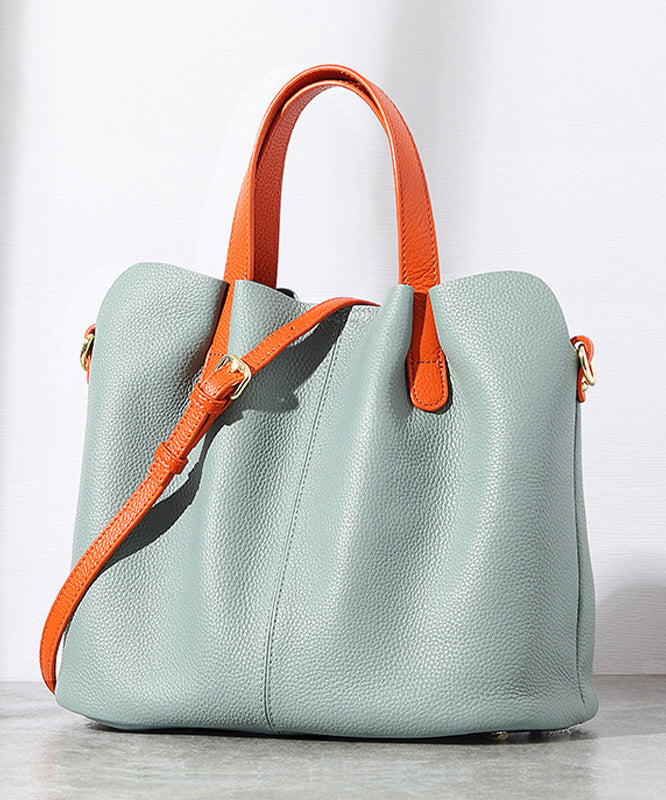 Robuste, vielseitige, edle Tragetasche aus Kalbsleder in Grau