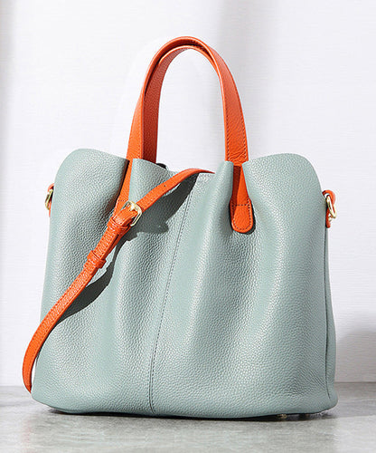 Robuste, vielseitige, edle Tragetasche aus Kalbsleder in Grau