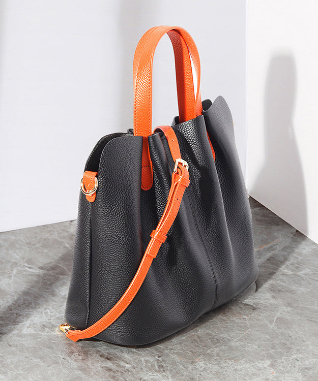 Robuste, vielseitige, edle Tragetasche aus Kalbsleder in Grau