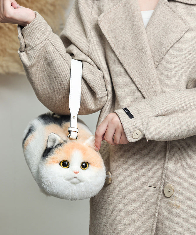 Pelz Kreative Gelb Tasche Katze Fuzzy Schulter Nette