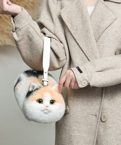 ファークリエイティブイエローバッグ猫ふわふわショルダーかわいい