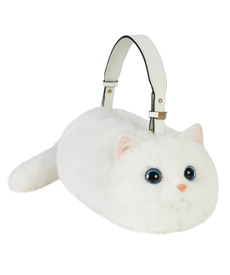 ファークリエイティブイエローバッグ猫ふわふわショルダーかわいい