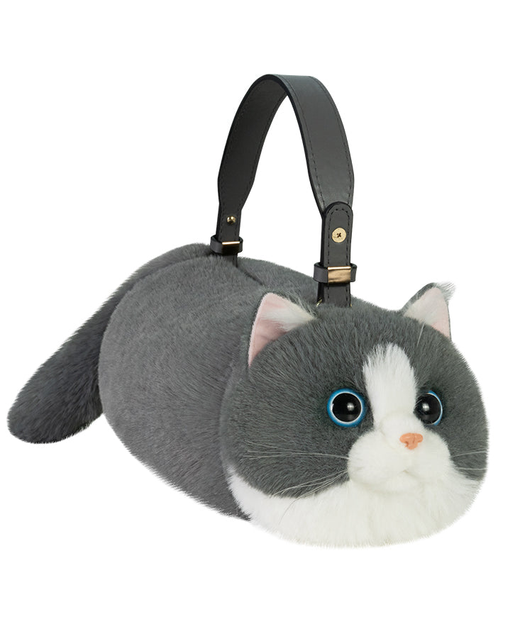 ファークリエイティブイエローバッグ猫ふわふわショルダーかわいい