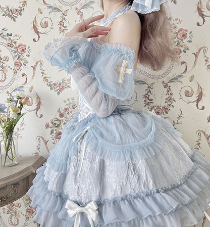 Cross Belle Rosa Neckholder-Korsettkleid Balletcore Lolita JSK
