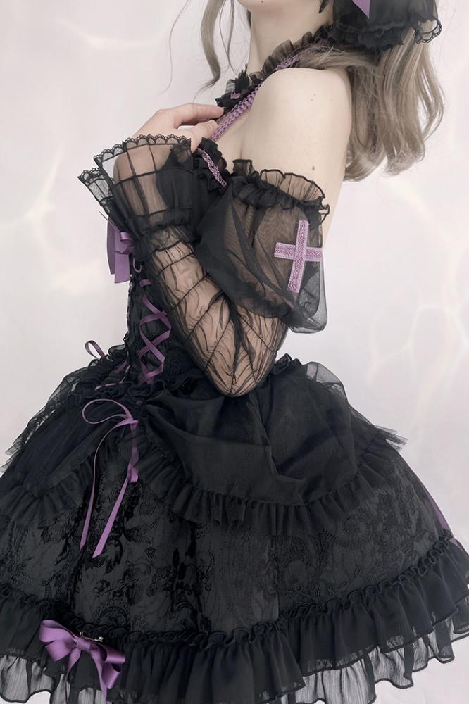 Cross Belle Rosa Neckholder-Korsettkleid Balletcore Lolita JSK
